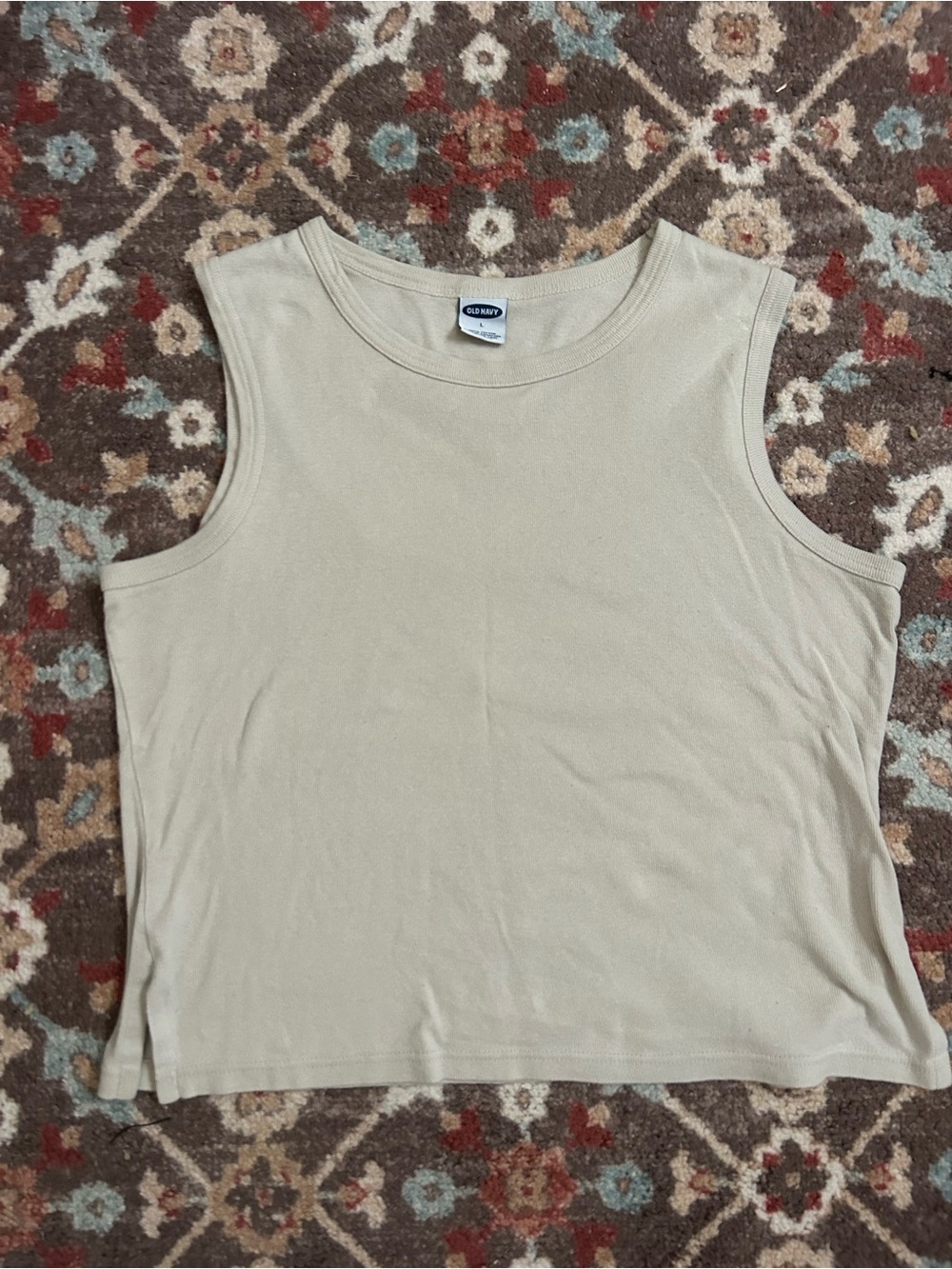 Old Navy Women’s Cotton Sleeveless Tank Top — Beige